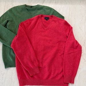 Two Men's V-Neck Cashmere Sweaters